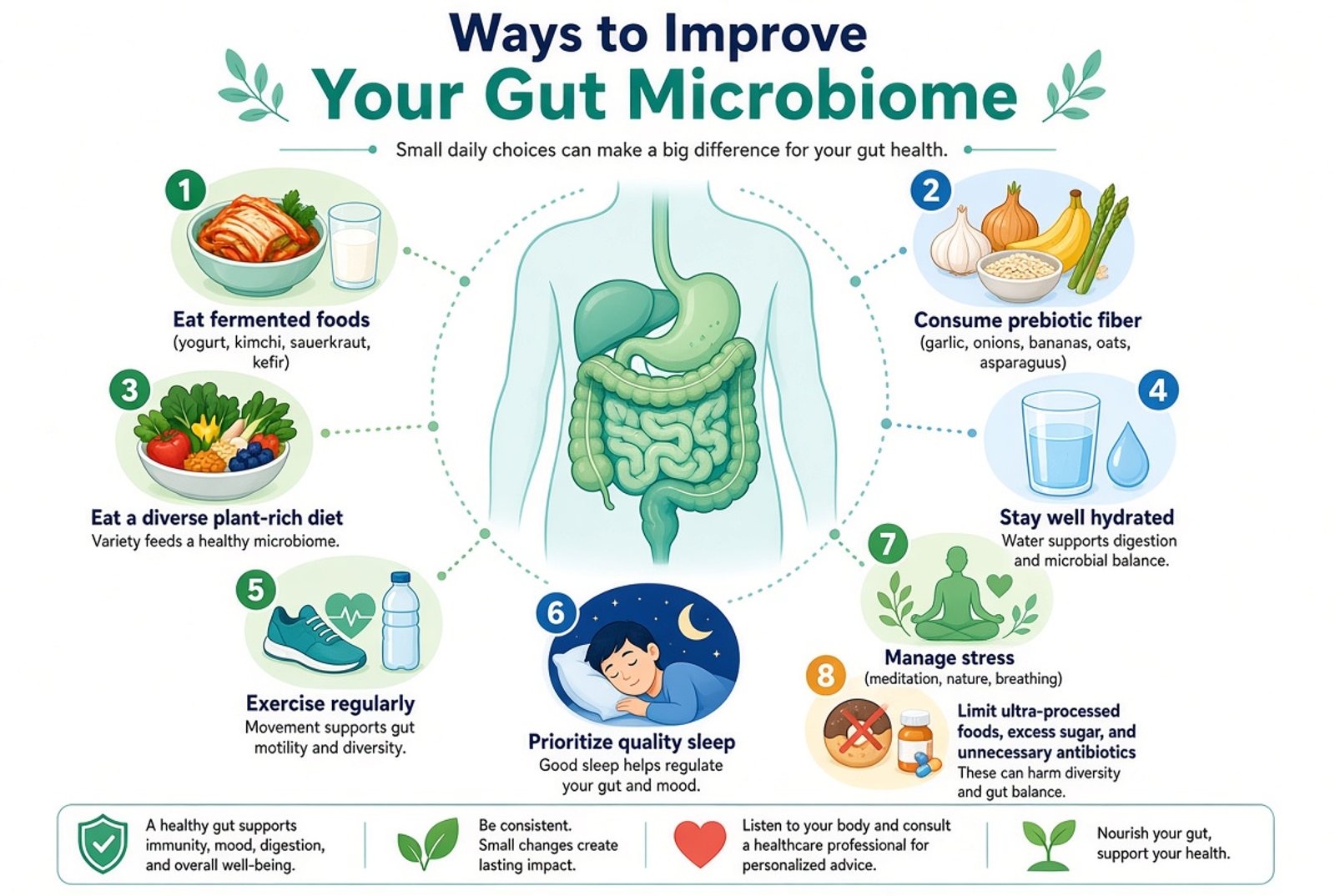 Ways to improve your gut microbiome